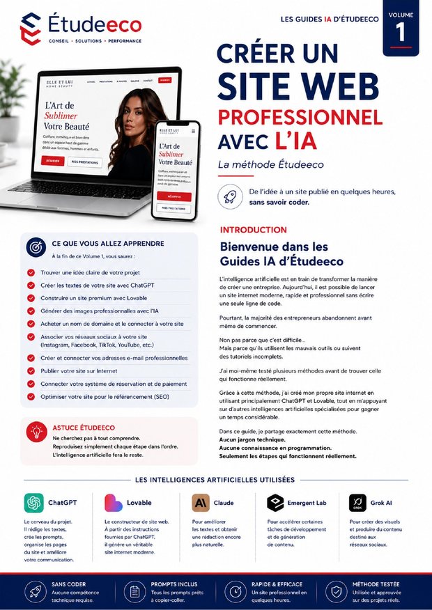 Volume 1 — Créer un site web professionnel avec l'IA